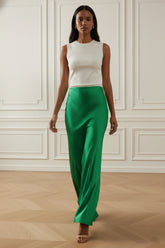Antonia Green Silk Skirt
