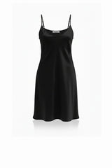Black Satin Cami Midi Dress