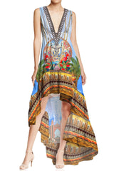 Blue High Low Summer Dress