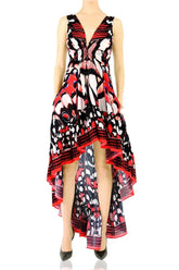 Annabella Butterfly Print High Low Maxi Dress