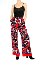 Annabella Butterfly Print Handkerchief-Hem Pants