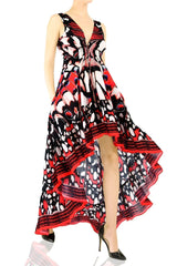 Annabella Butterfly Print High Low Maxi Dress