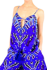 Annabella Butterfly-Print Silk Cami Top