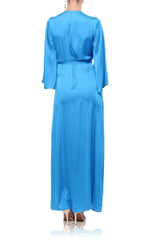 Azure Wrap Maxi Dress for Women