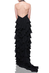 Black Tiered Ruffled Maxi Dress