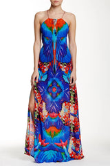 Blue Strappy Dress Maxi