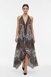 Animal Print Maxi Cocktail Dress