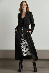 Animal Print Midi Skirt with Lace Trim