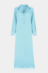 Aqua Blue Shirt Dress Womens