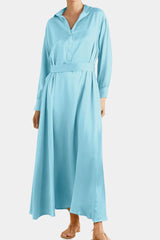 Aqua Blue Shirt Dress Womens