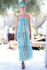 Blue Maxi Tiered Dress