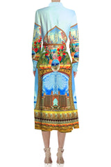 Blue Midi Shirt Dress for Women