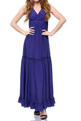 Blue Ruffle Long Flowy Dresses