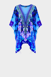 Blue Kaftan Tops floral prints