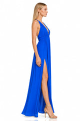 Blue Cut Out Maxi Dress for Women