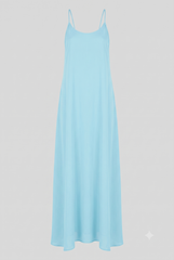 Aqua Blue Long Camisole Dress
