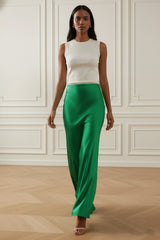 Antonia Green Silk Skirt