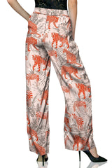 As seen on Kyle Zebra and Tiger Silk Pants in Orange
