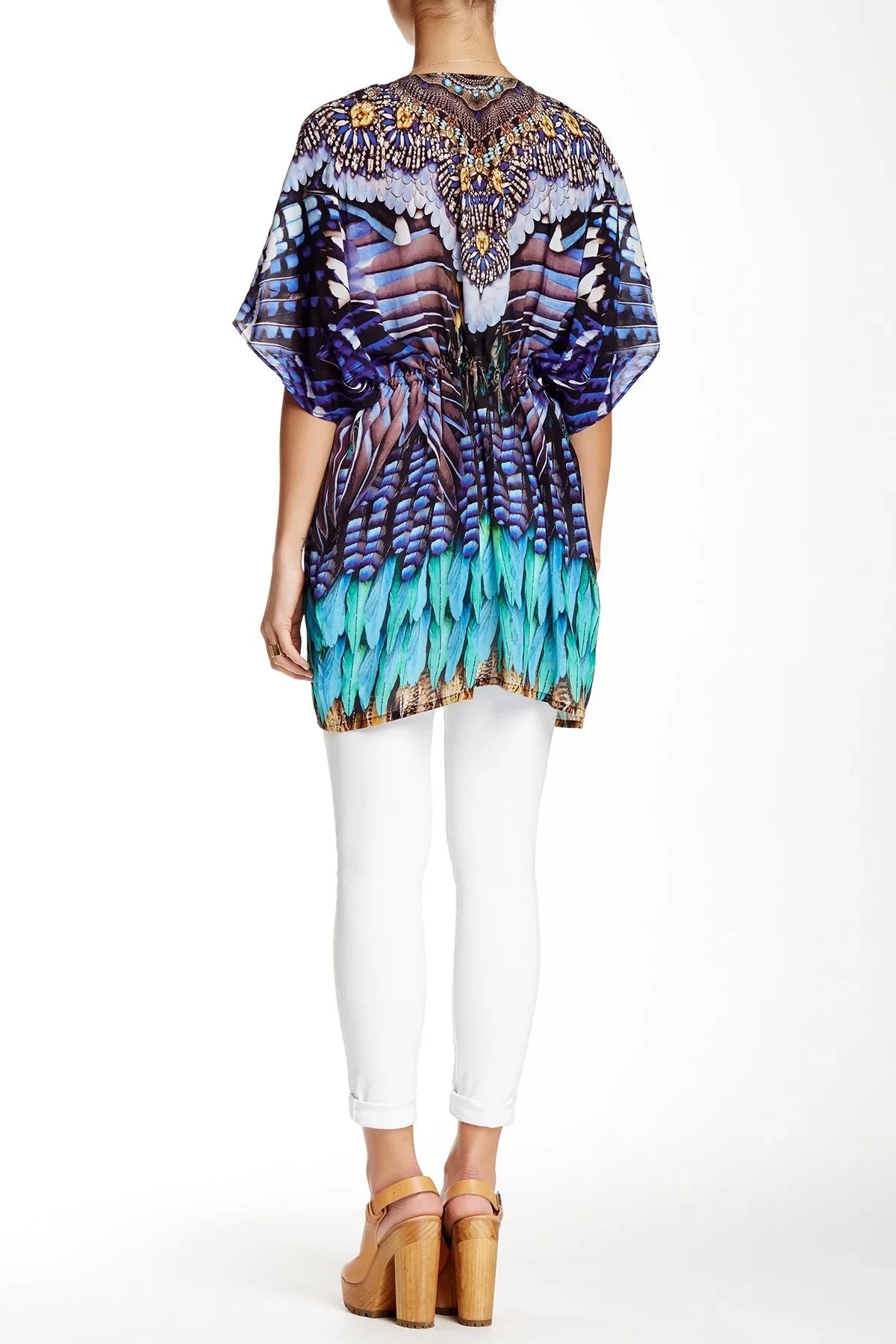 Blue Front Open Kaftan