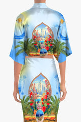 Blue Summer Wrap Top for Women