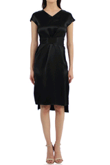 Belted Midi Dress In Black