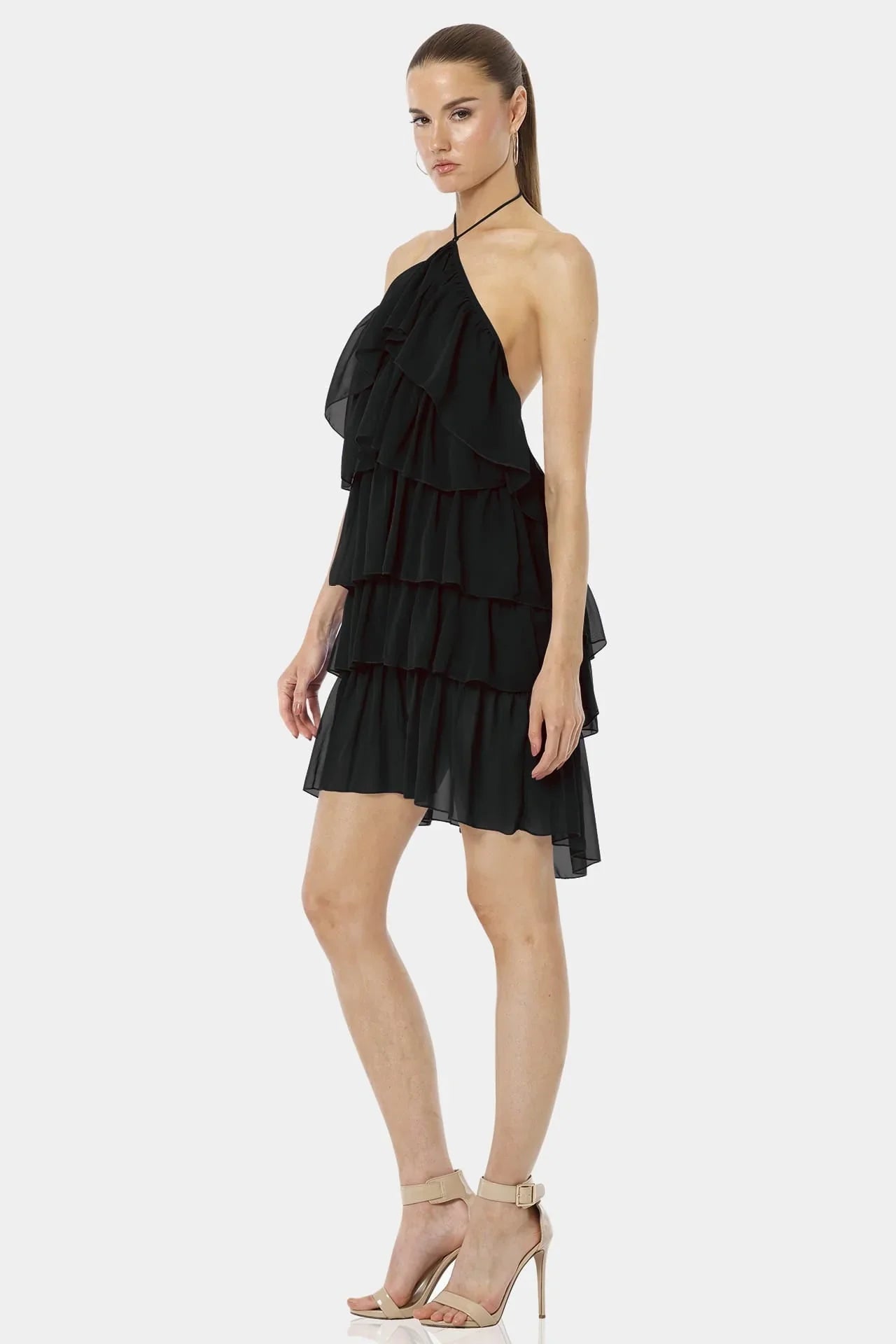 Black Dress With Ruffled Detailing