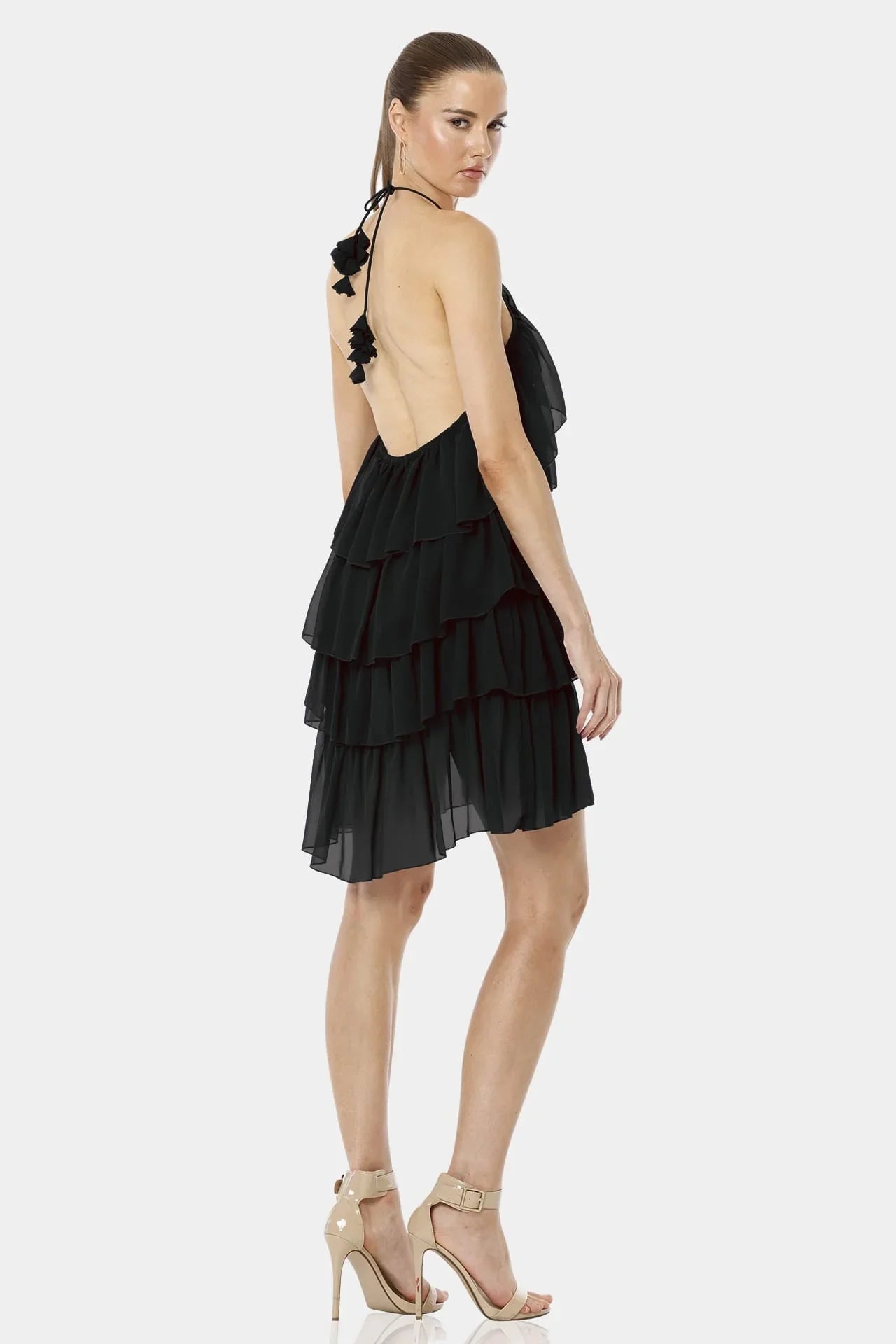 Black Dress With Ruffled Detailing