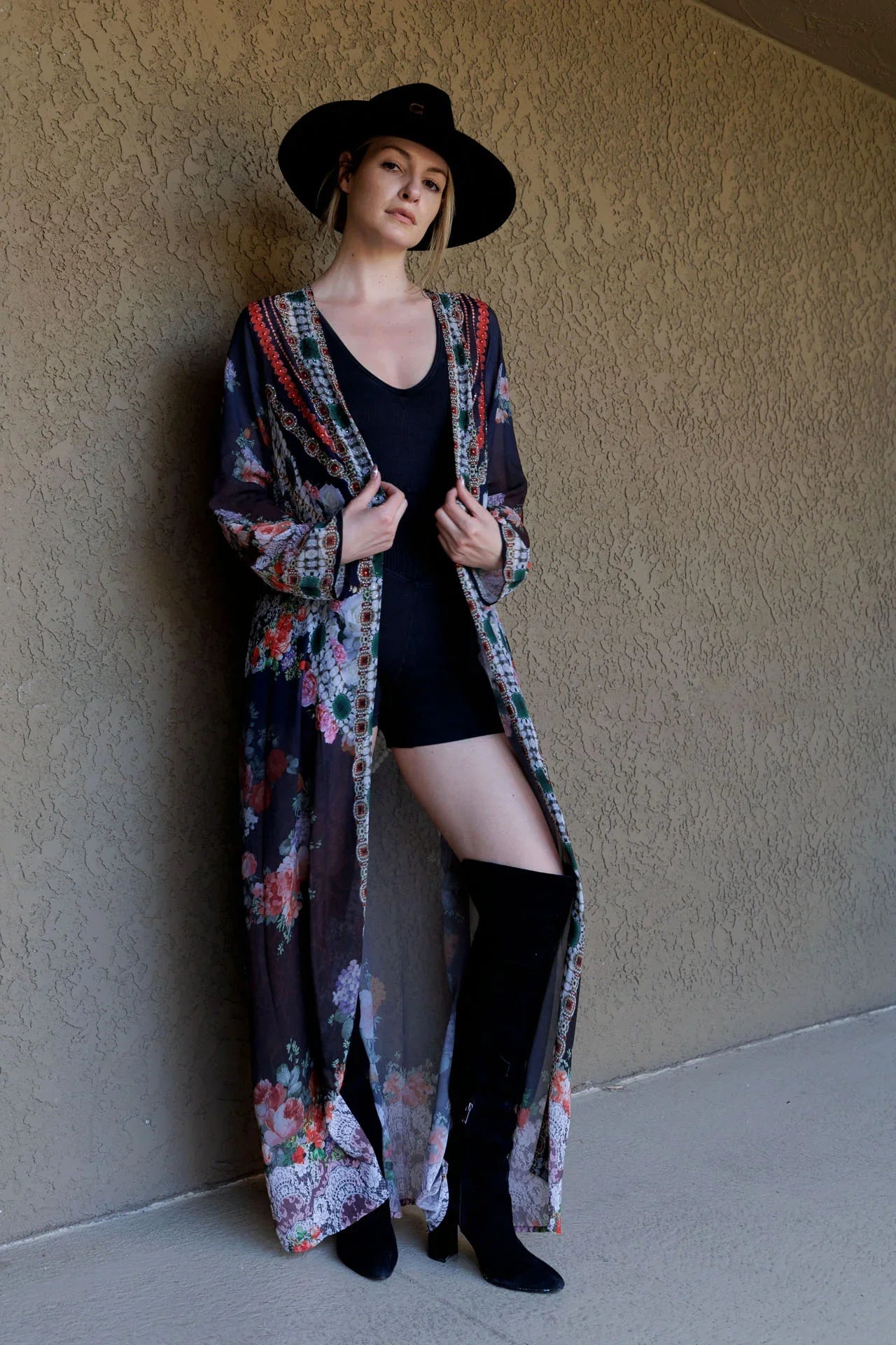 Black Full Length Caftan