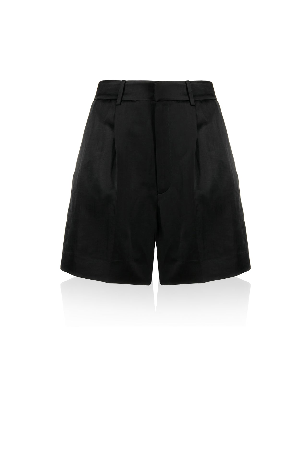 Black Tailored Pleated Bermuda Shorts