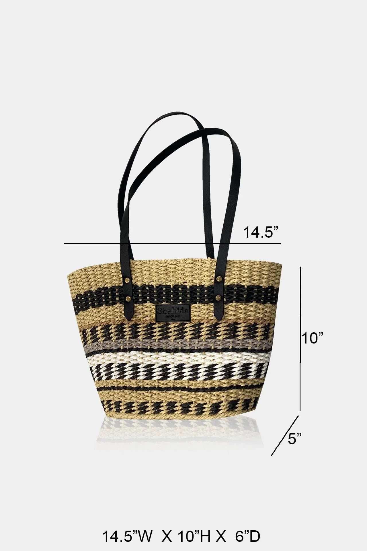 Black Weave Pattern Tote Bag