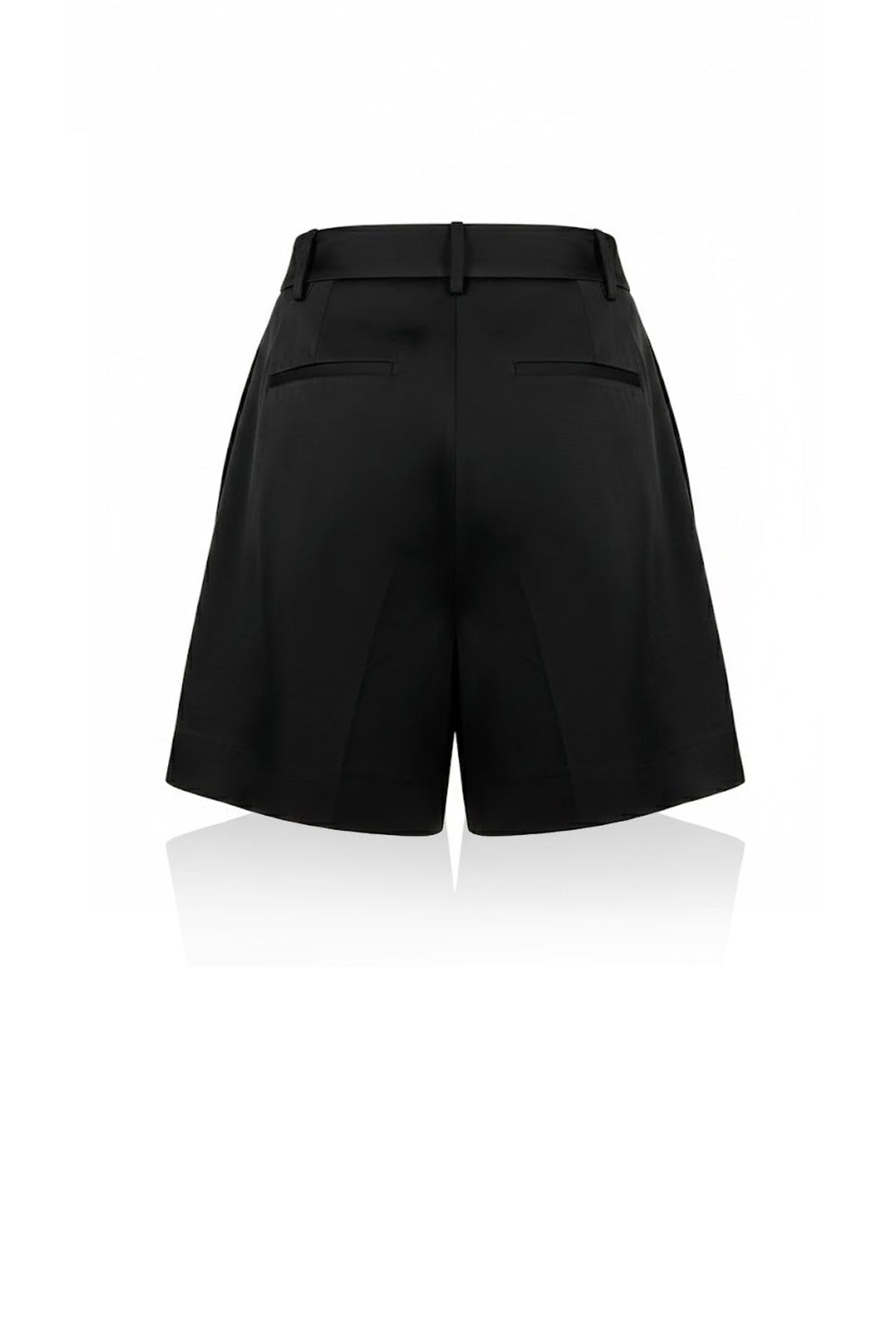 Black Tailored Pleated Bermuda Shorts