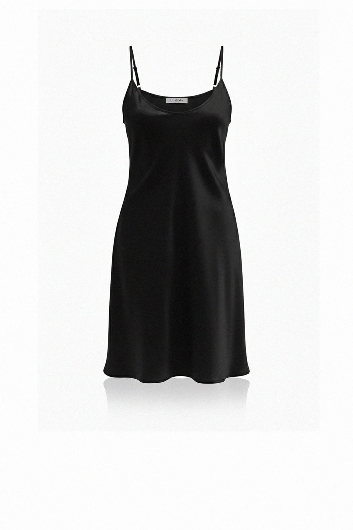 Black Satin Cami Midi Dress
