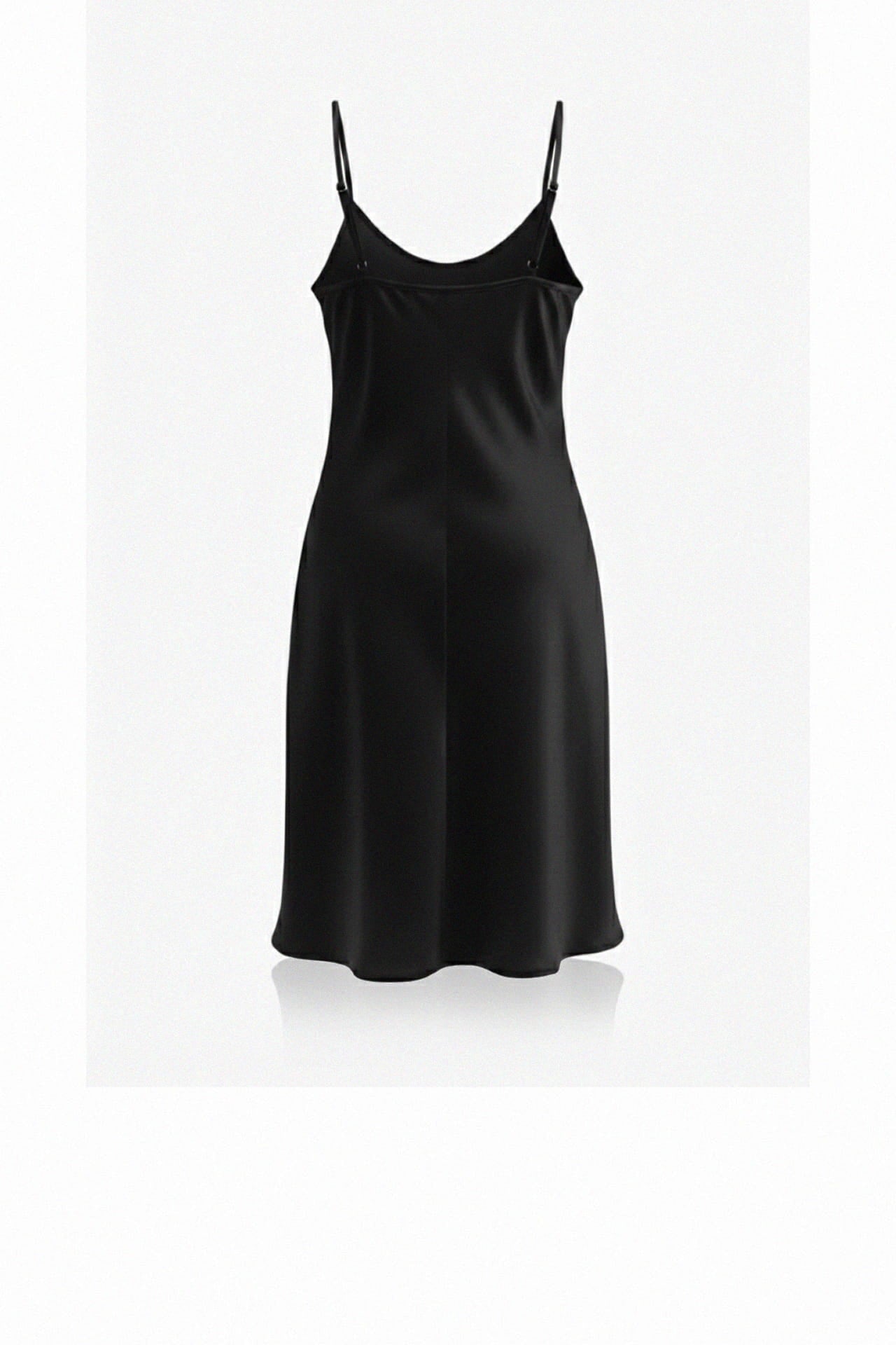Black Satin Cami Midi Dress