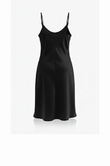 Black Satin Cami Midi Dress