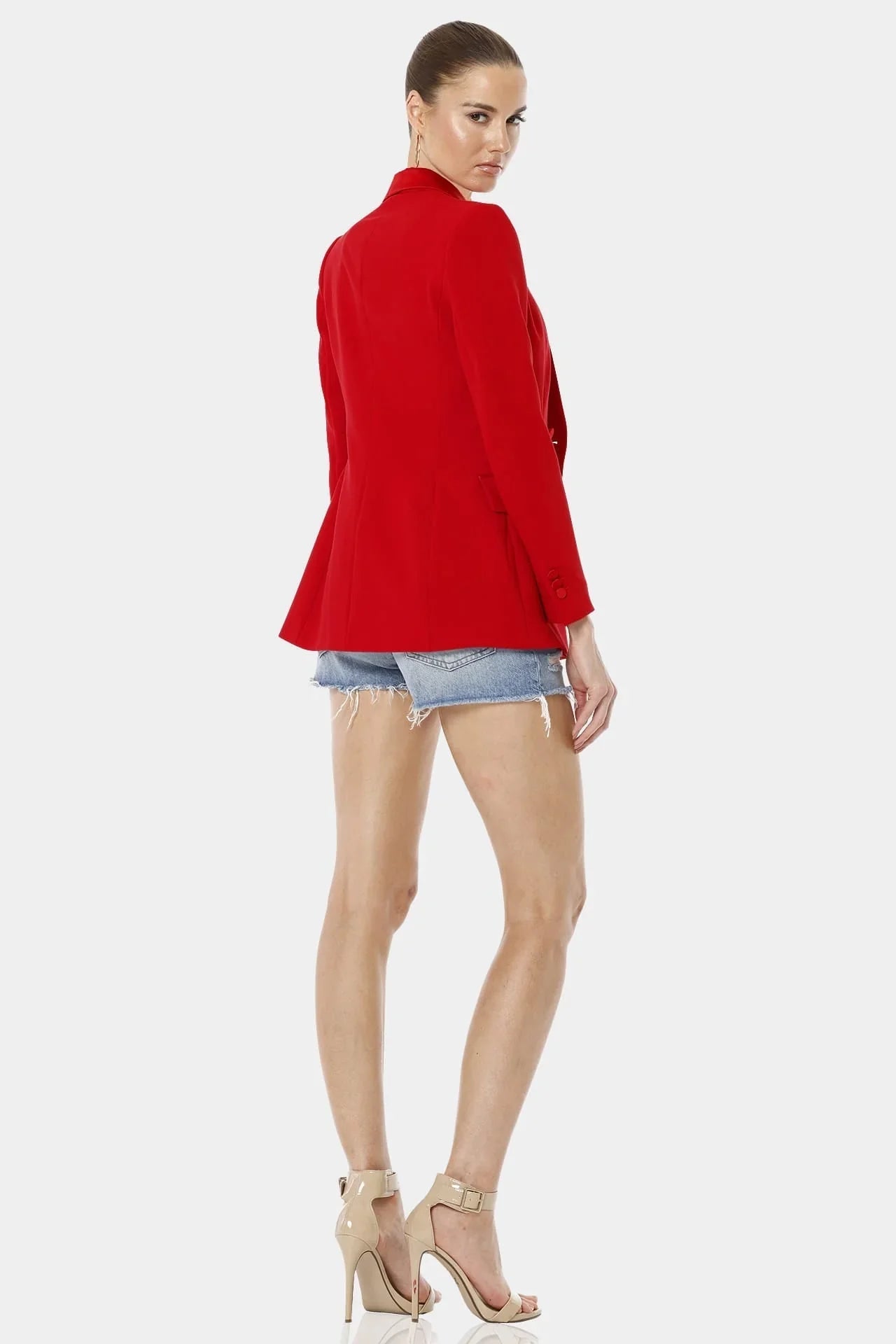 Amaryllis Red Blazer With Buttons