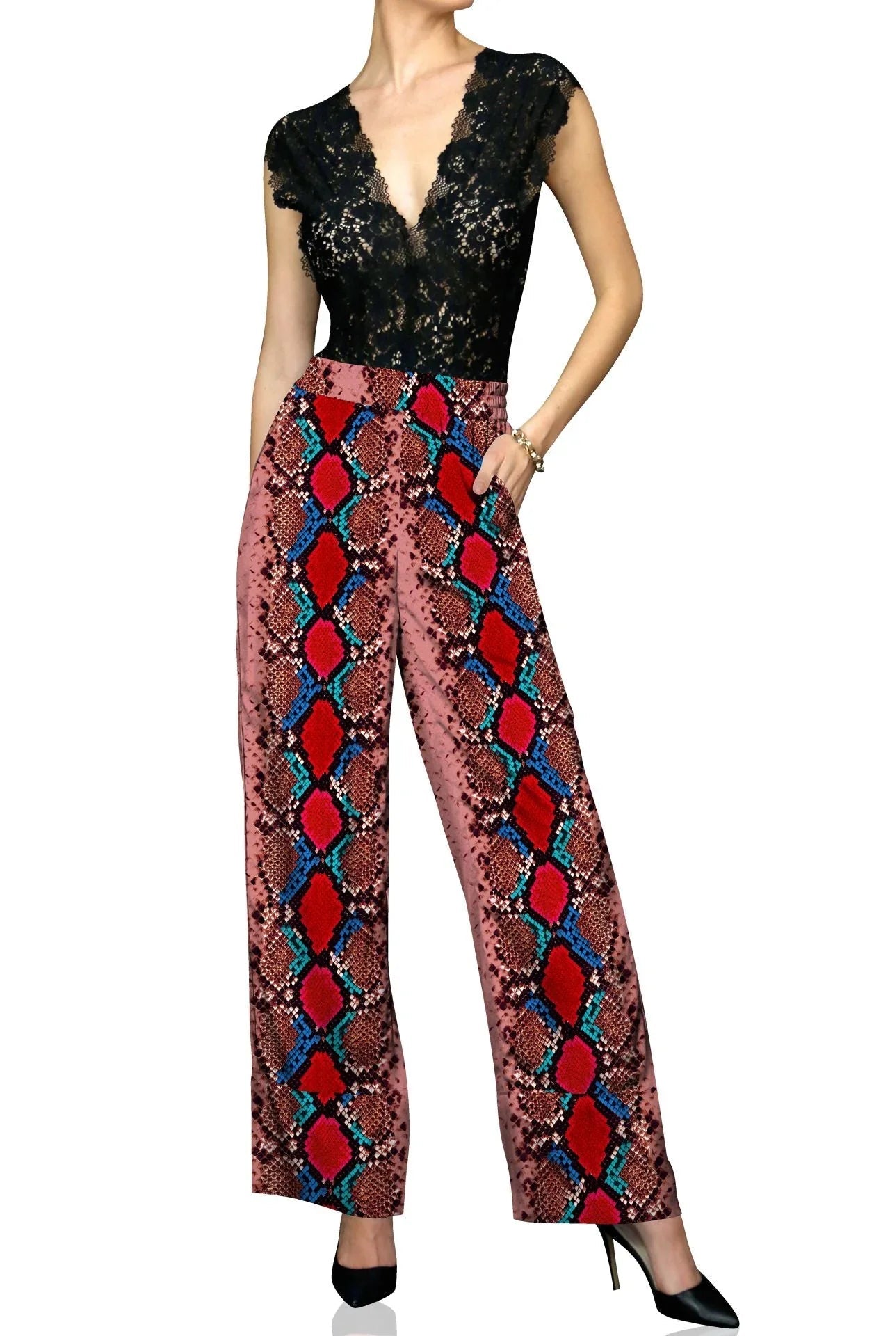 Biodegradable Fabrics Silk Pants in Blood Stone