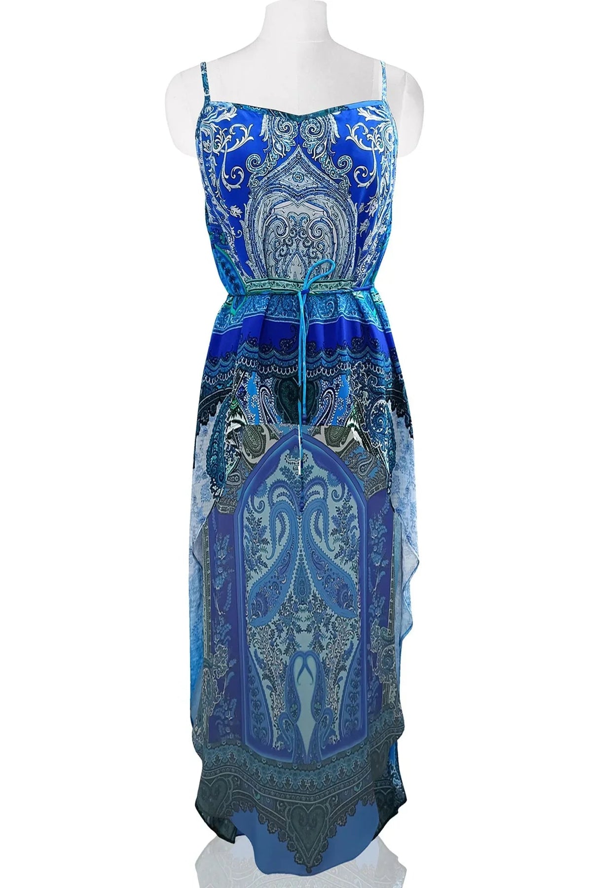 Blue High Low Cami Maxi Dress
