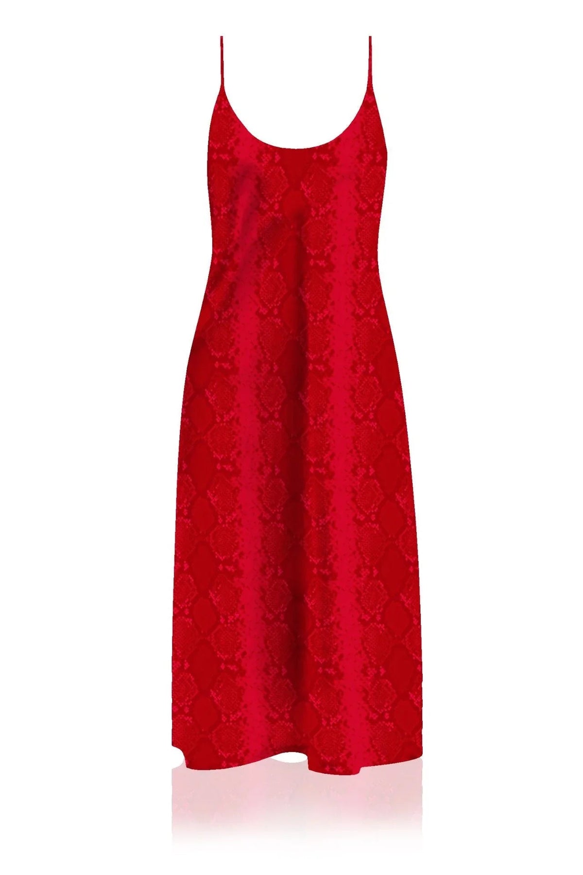 Blood Stone Camisole Midi Slip Dress Made In Vegan Silk