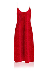 Blood Stone Camisole Midi Slip Dress Made In Vegan Silk