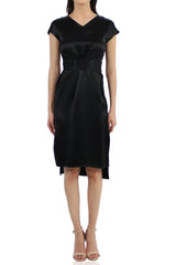 Belted Midi Dress In Black