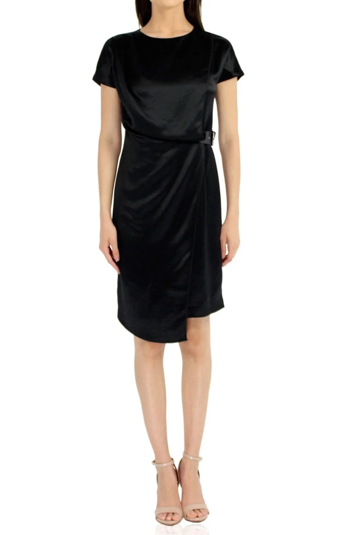 Belted Mini Dress In Black