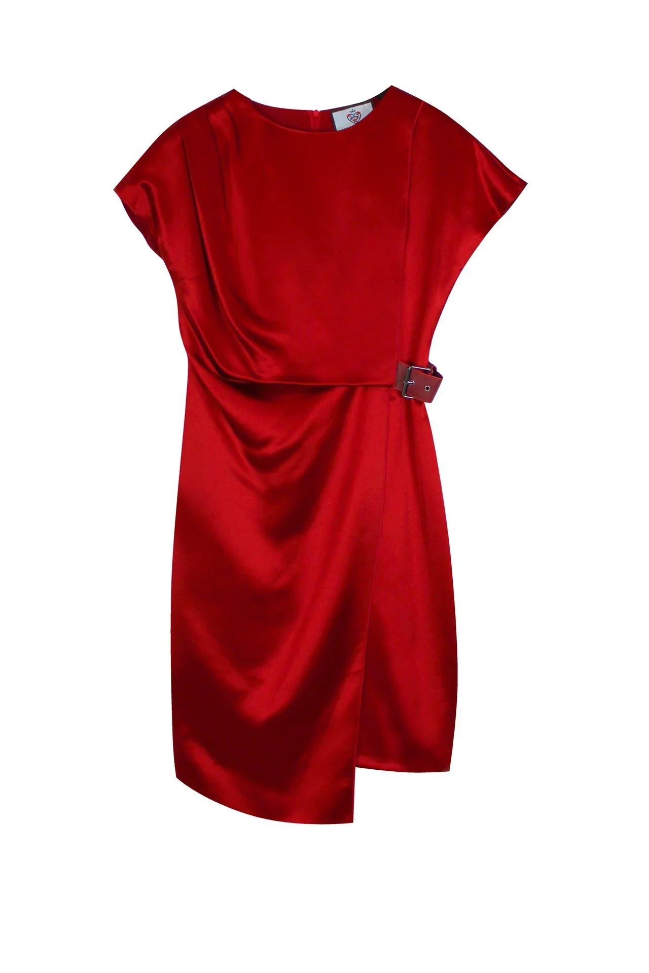 Belted Mini Dress In Red