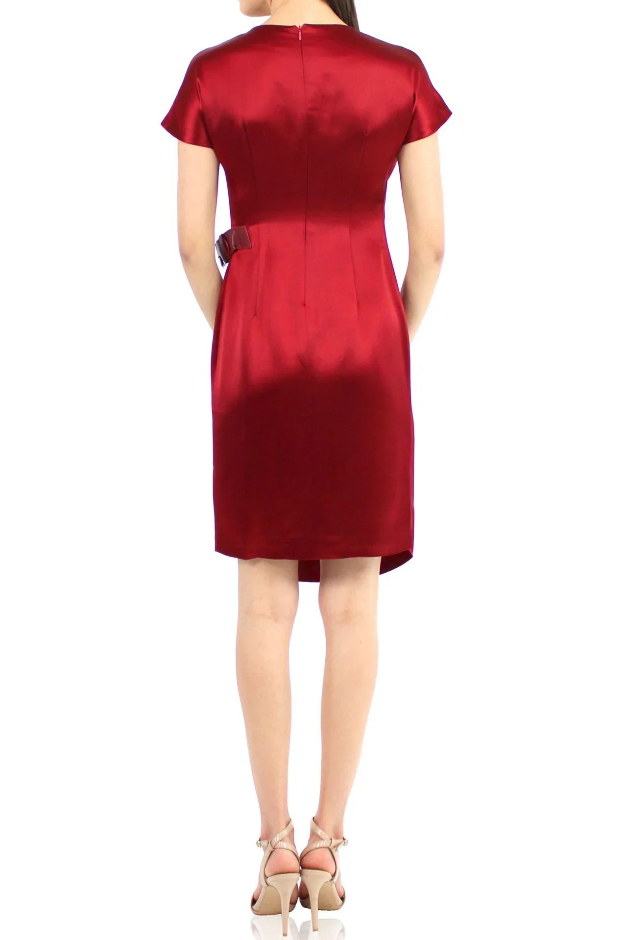 Belted Mini Dress In Red