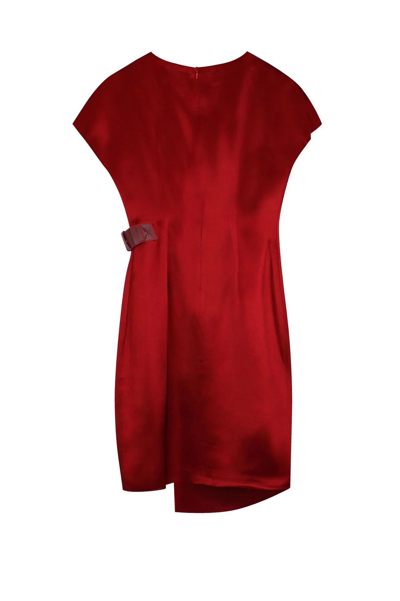 Belted Mini Dress In Red