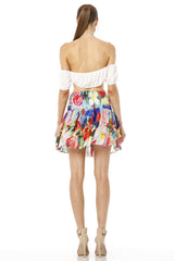 Bianca Tiered Mini Skirt With Floral Print