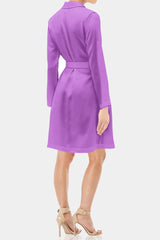 African Violet Mini Length Wrap Dress Made with Cupro