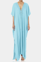 Aqua Blue Multiway Kaftan Dress - Resort Wear Kaftan