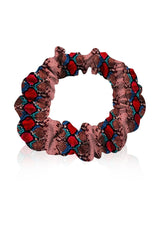 Biodegradable Fabrics Vegan Silk Scrunchie In Blood Stone