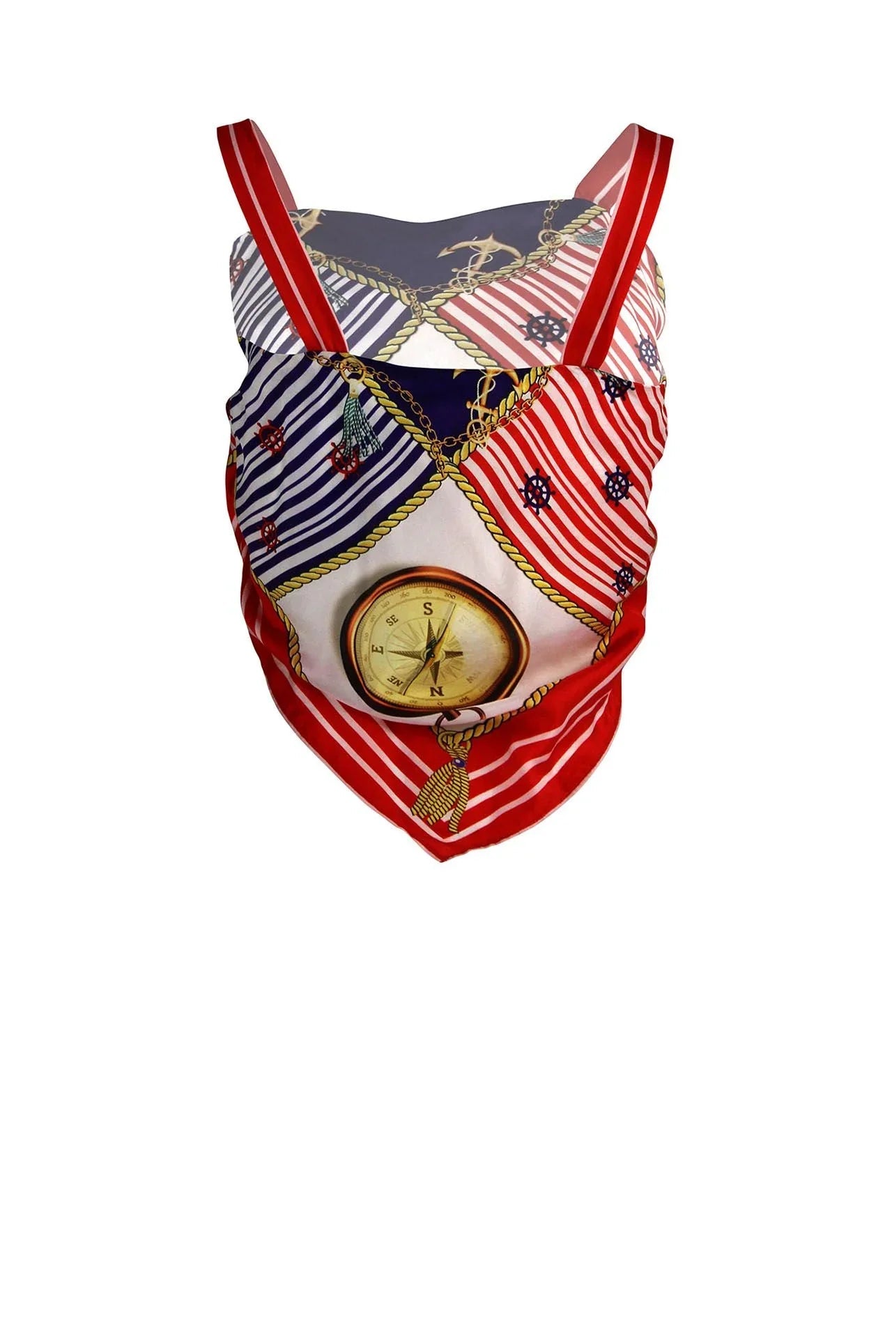 As seen on NYFW Top in Red and White