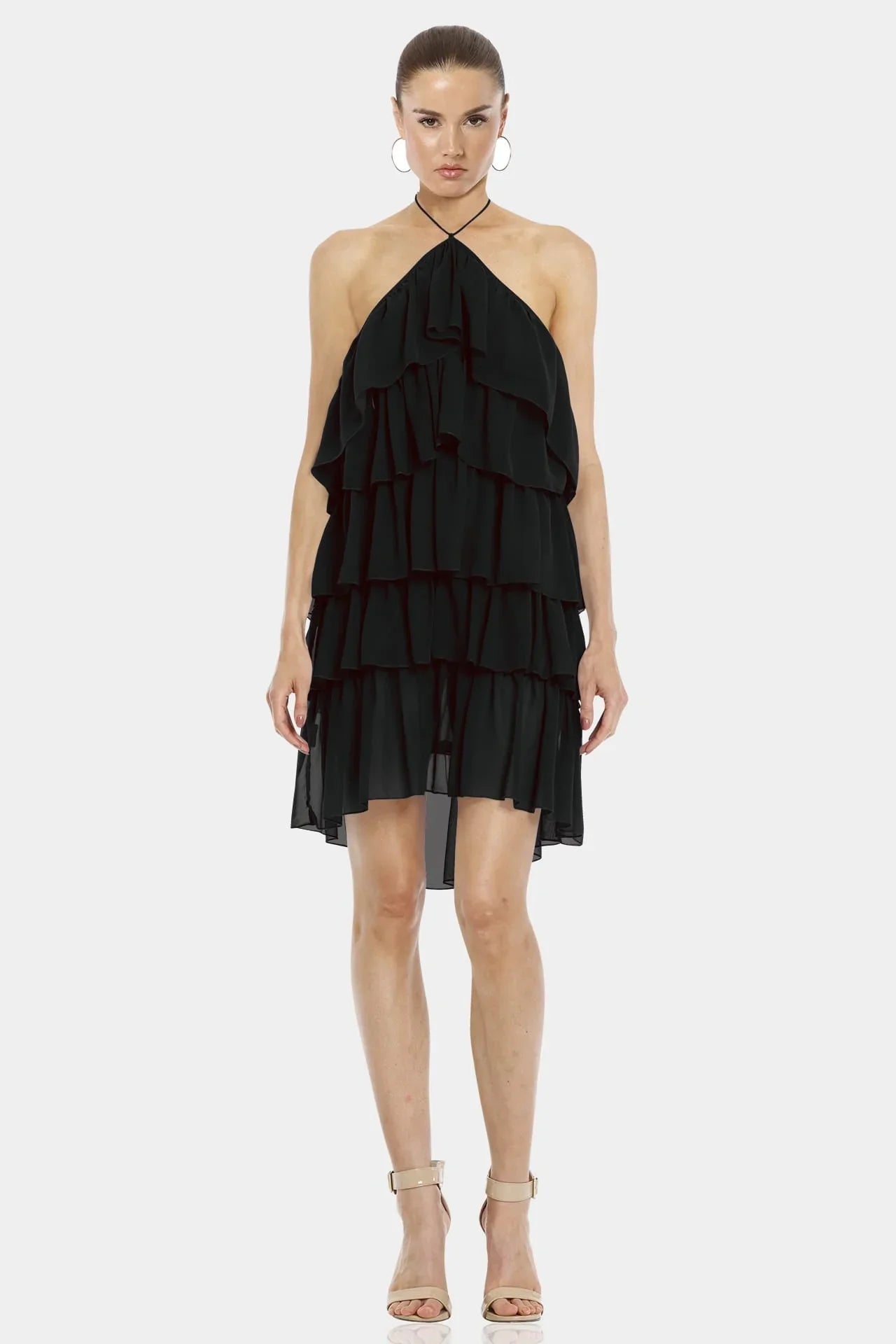 Black Dress With Ruffled Detailing